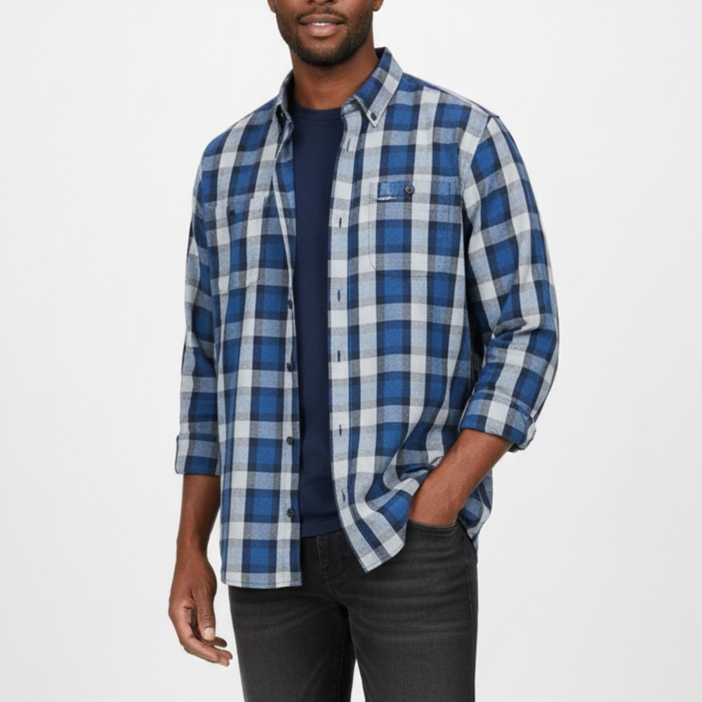 Haggar mens Long Sleeve Button-Up Shirt 🌐